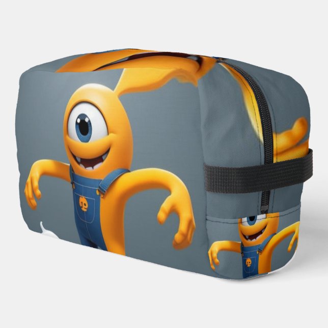 Neceser „Fröhliches Einaugenmonster mit Geisterfreund“ Duf (Esquina izquierda)