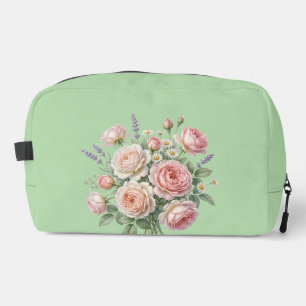 Neceser Funda Cremallera Floral de Rosas Rosadas y Lavanda
