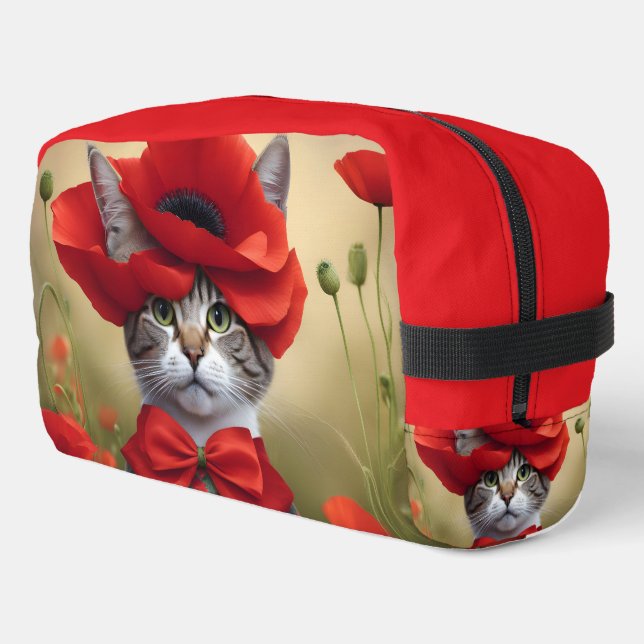 Neceser Gato con un vestido hecho de amapola (Esquina izquierda)