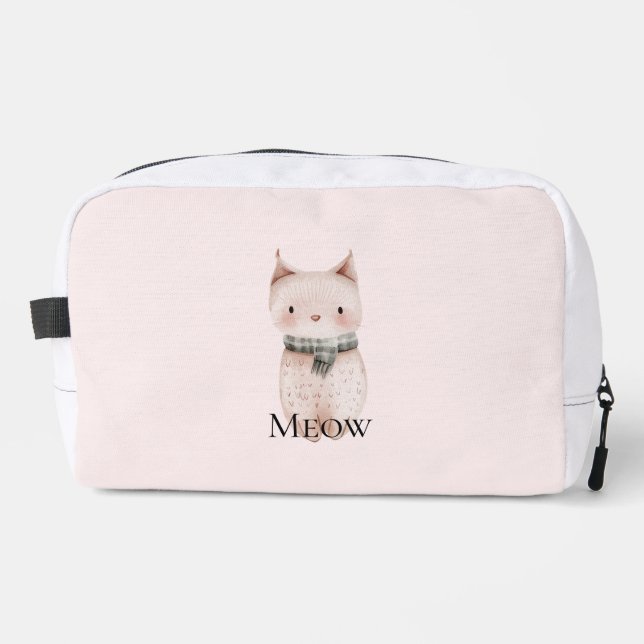 Neceser Gato de Navidad Rosa Tímido (Anverso)
