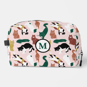 Neceser Gatos dibujados a mano con encanto en un fondo ros