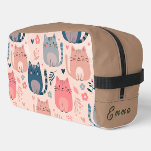 Neceser Gatos Lindos y Patrón Floral Monograma Personaliza