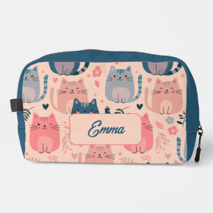 Neceser Gatos Lindos y Patrón Floral Monograma Personaliza