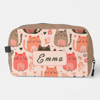 Neceser Gatos Lindos y Patrón Floral Monograma Personaliza
