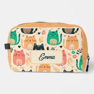 Neceser Gatos Lindos y Patrón Floral Monograma Personaliza