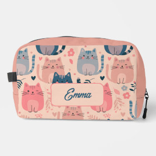Neceser Gatos Lindos y Patrón Floral Monograma Personaliza