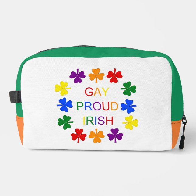 Neceser Gay Proud Irlandés LGBT Rainbow Shamrock (Anverso)