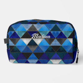 Neceser geométrico azul turquesa de moda