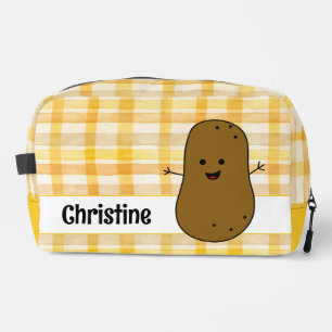 Neceser Gingham Amarillo Patata Marrón Personalizada