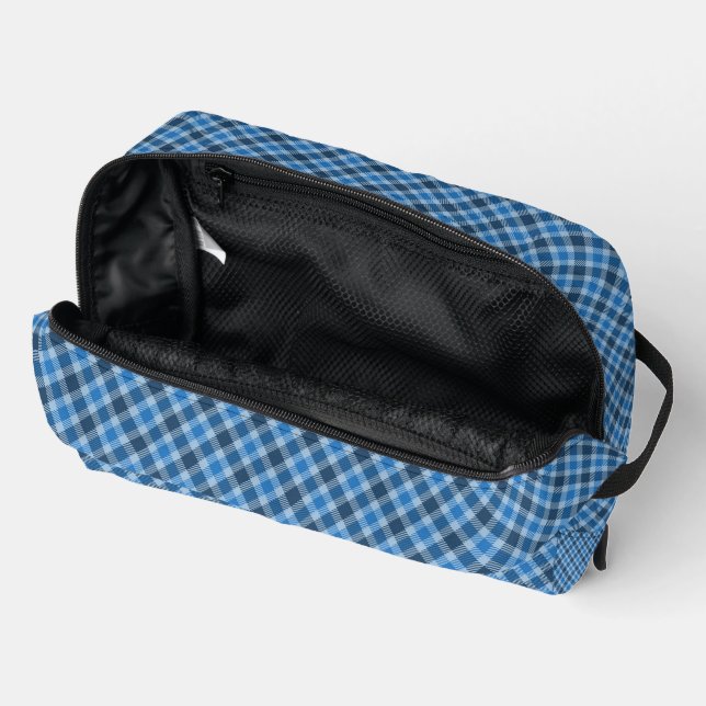 Neceser Gingham de cuadros diagonales azul básico/Azul beb (Abierto)