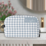Neceser Gingham Pattern Plaid Preppy Check Blue White Name<br><div class="desc">Change the name to your own!</div>