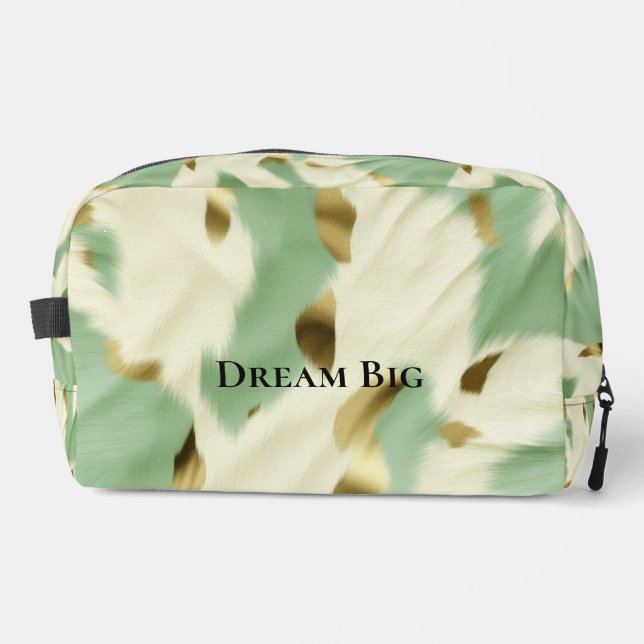 Neceser Glam Gold Mint Cream Cowgirl Piel de vaca (Anverso)