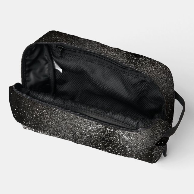 Neceser Glam Luxury Gótico Purpurina negro y blanco espárr (Abierto)