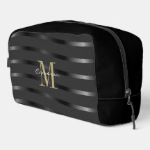 Gold Monogram Initial and Name On Black Gift