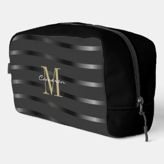 Neceser Gold Monogram Initial and Name On Black Gift