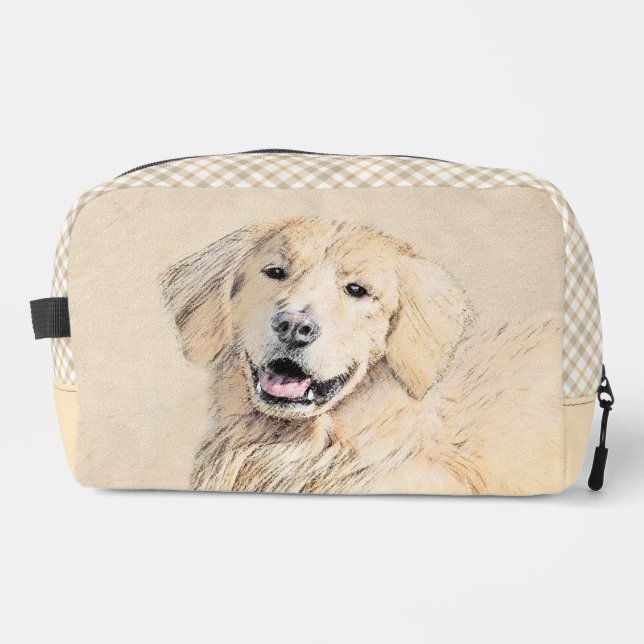 Neceser Golden Retriever Pintura Cute Arte Perro Original (Anverso)