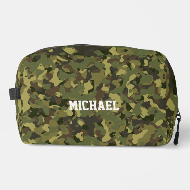 Neceser Green Camo Name Men's Toiletry Guay Name Travel (Anverso)