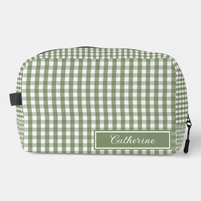 Neceser Green Gingham Cute Plaid Cosmetic Pretty (Anverso)