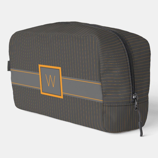 Neceser Gris con rayas naranjas (Esquina derecha)