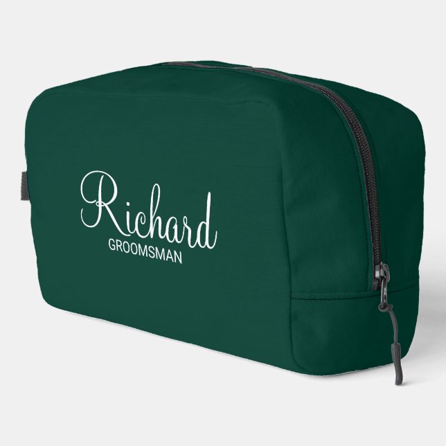 Neceser Groomsman personalizado con guión moderno (Esquina derecha)