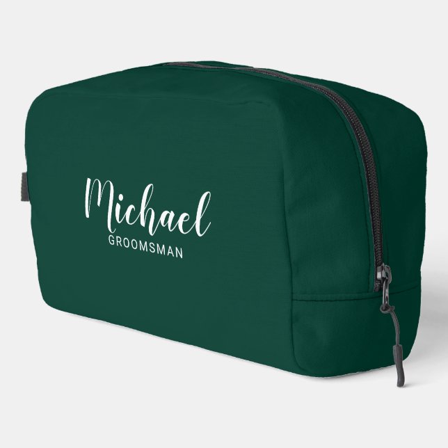Neceser Groomsmen personalizado de escritura moderna (Esquina derecha)