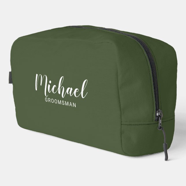 Neceser Groomsmen personalizado de escritura moderna (Esquina derecha)