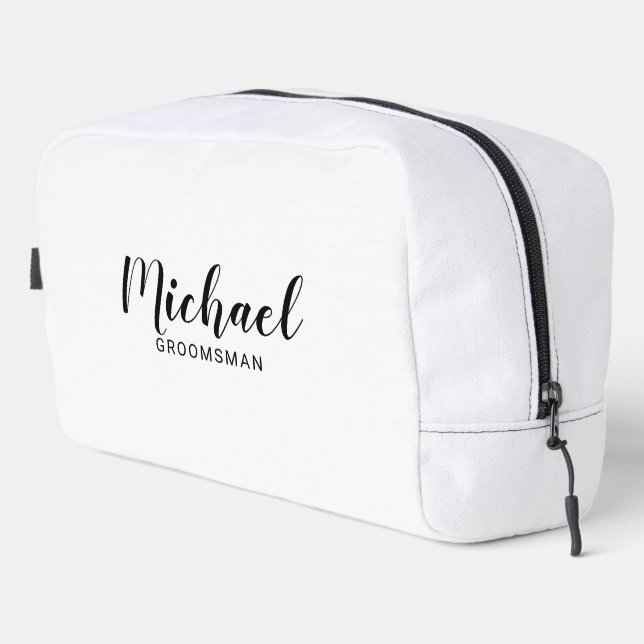 Neceser Groomsmen personalizado de escritura moderna (Esquina derecha)