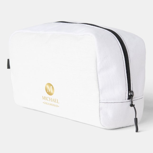 Neceser Groomsmen personalizado de oro masculino (Esquina derecha)