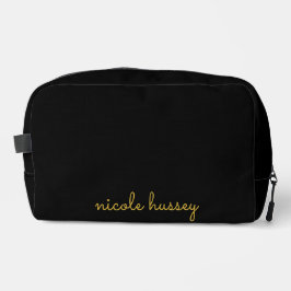 Neceser Guión negro y dorado | Monograma moderno elegante