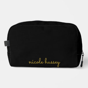 Neceser Guión negro y dorado Monograma moderno elegante