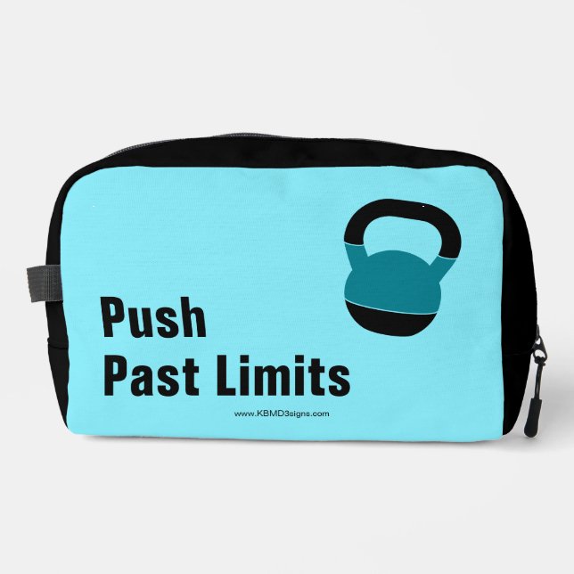 Neceser Gym Motto Push Past Limits Electric-Blue Black (Anverso)