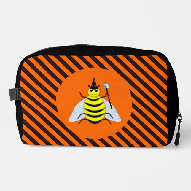 Neceser Halloween Magic Bee Witch naranja y Black Stripes (Anverso)