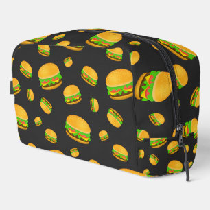 Neceser Hamburguesa rica patrón gris oscuro divertido y ge