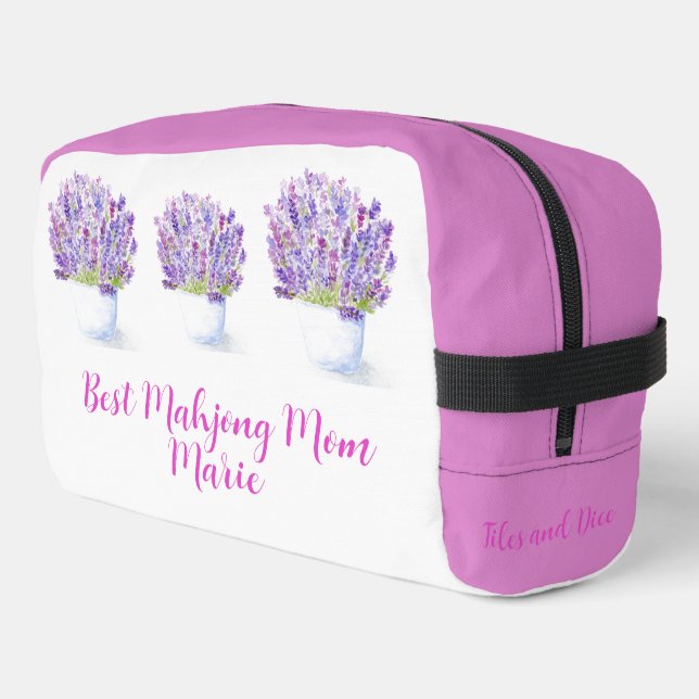 Neceser Handpainted Watercolor Lavender Floral MOM Zip Bag (Esquina izquierda)