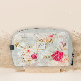 Neceser Hermoso Monograma de Rosas Florales Vintage