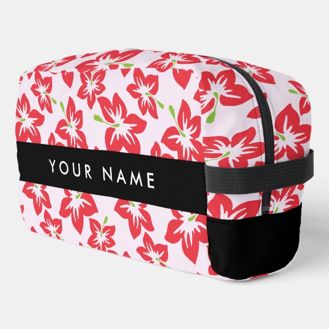 Neceser Hibiscus Rojo, Flores Rojas, tu nombre (Esquina izquierda)