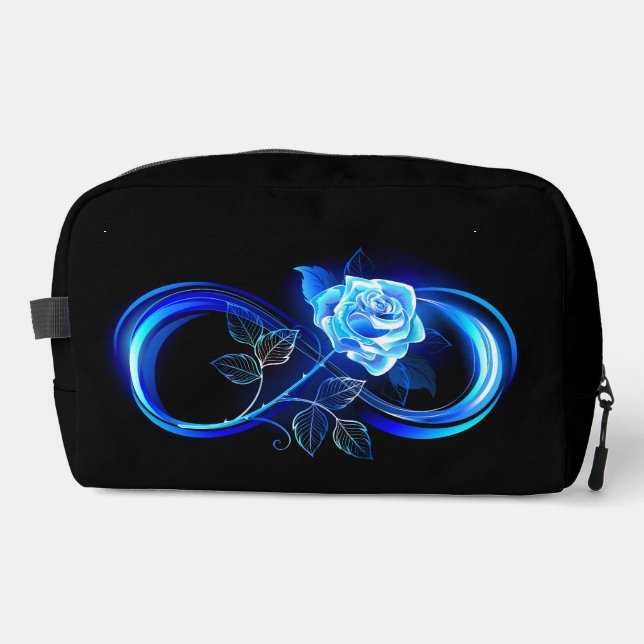 Neceser Infinito brillante con rosa azul (Anverso)