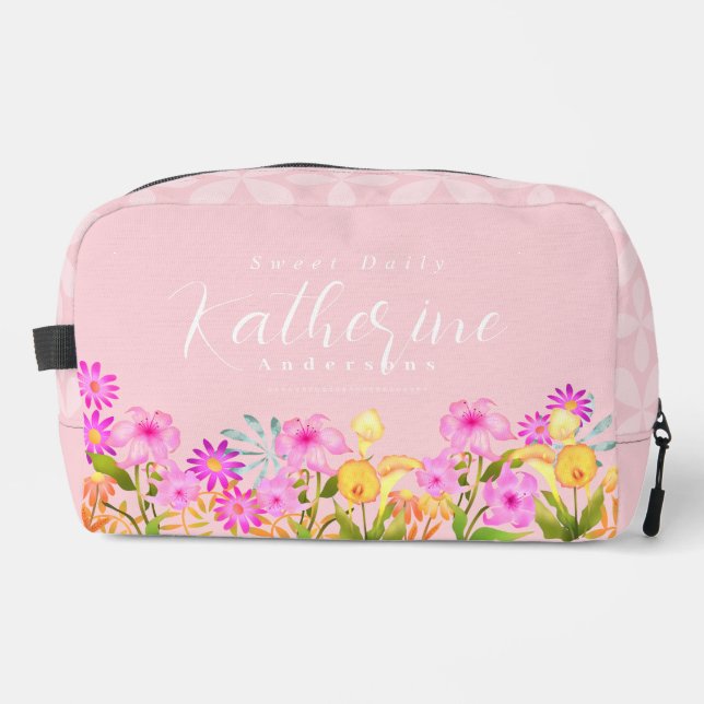 Neceser Jardín Floral Rosa Personalizado (Anverso)