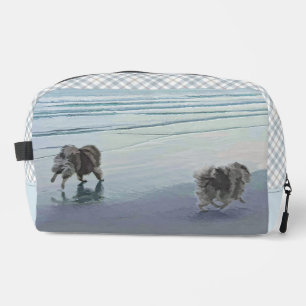 Neceser Keeshonds Pintura Playa Costera Arte Original de P