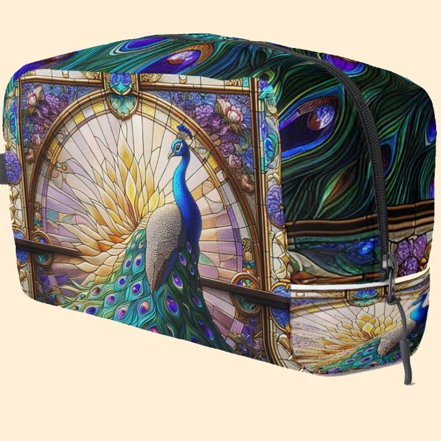 Neceser Kit de aseo de vidrio teñido de arcoíris pavo real (Subido por el creador)