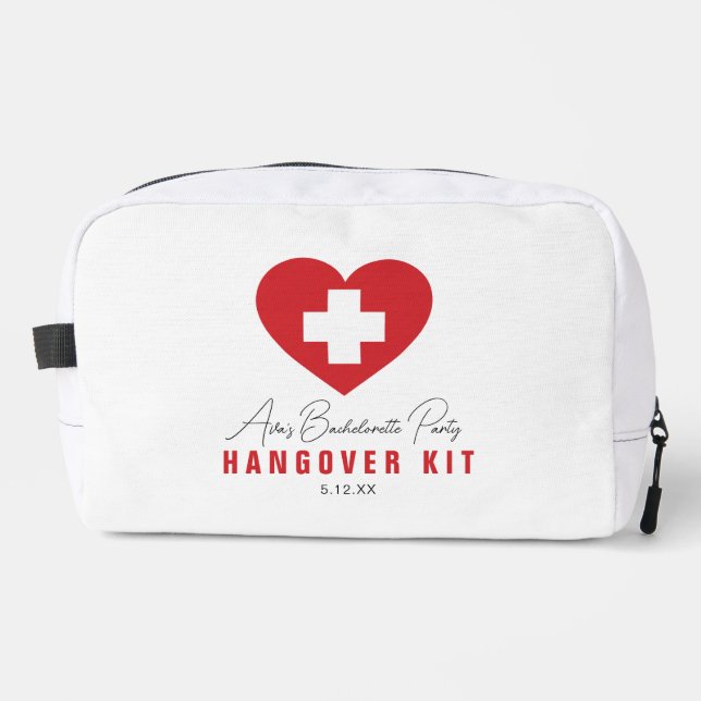 Neceser Kit de resaca para despedida de soltera con corazó (Anverso)
