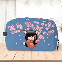 Neceser Kitsune Kokeshi Doll - Chica negro Fox Geisha