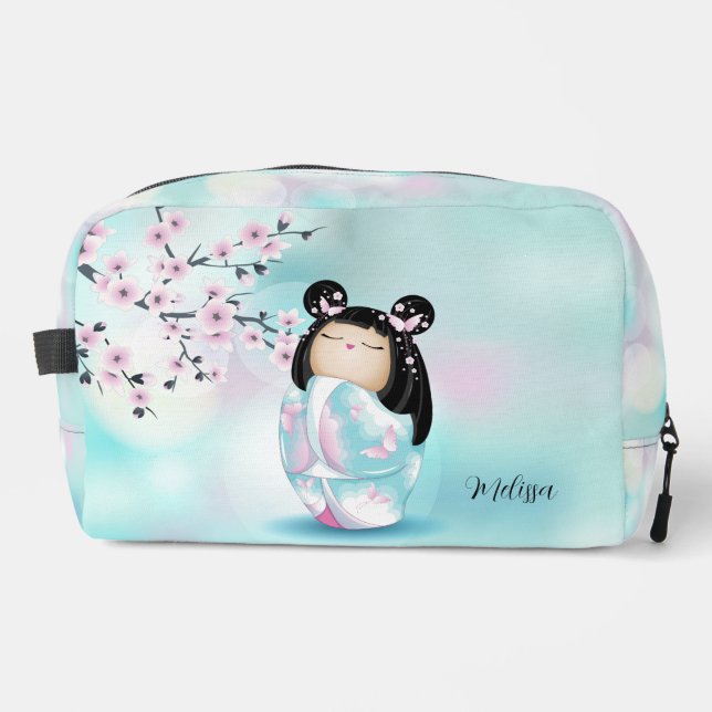 Neceser Kokeshi Doll Cherry Blossoms Alfombrilla de auto d (Anverso)