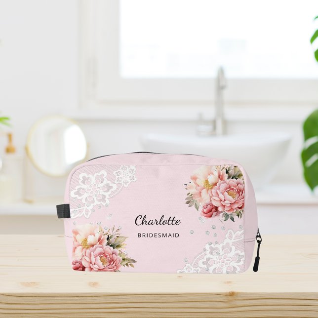 Neceser Lace de flores rosadas de la dama de honor (Subido por el creador)