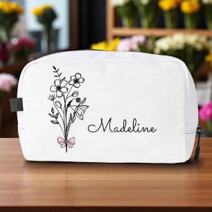 Neceser Lazo Rosa Floral Personalizado Para Damas De Honor