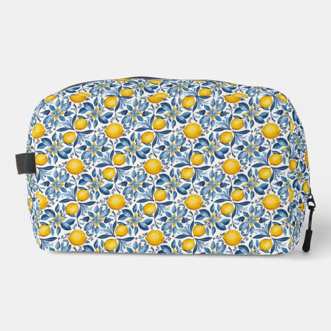 Neceser Lemon Botanical Blue and Yellow Summer Print (Anverso)