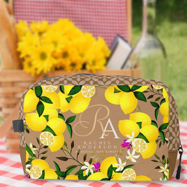 Neceser Lemon Monogram Brown (Lemon Monogram Brown Cosmetics Bag. )