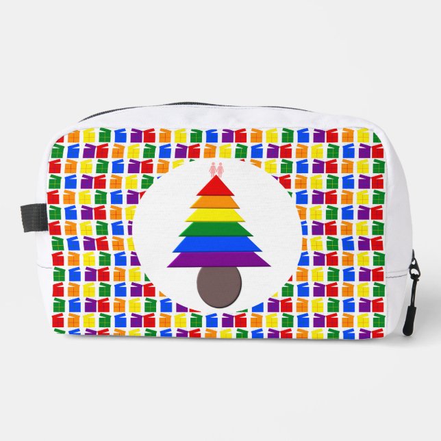 Neceser Lesbianas arcoiris Árbol y regalo de Navidad (Anverso)