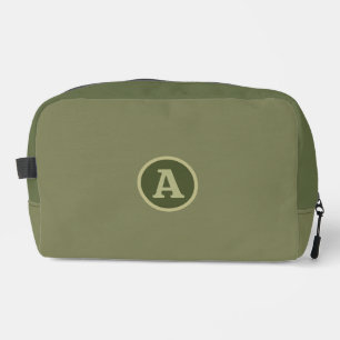 Neceser Letra personalizada de verde militar liso de moda.