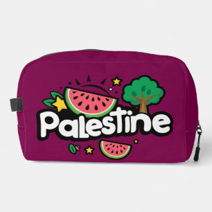 Neceser Linda palabra Palestina rodeada de árbol de sandía